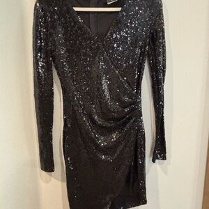 Elegant Black Sequin Dress